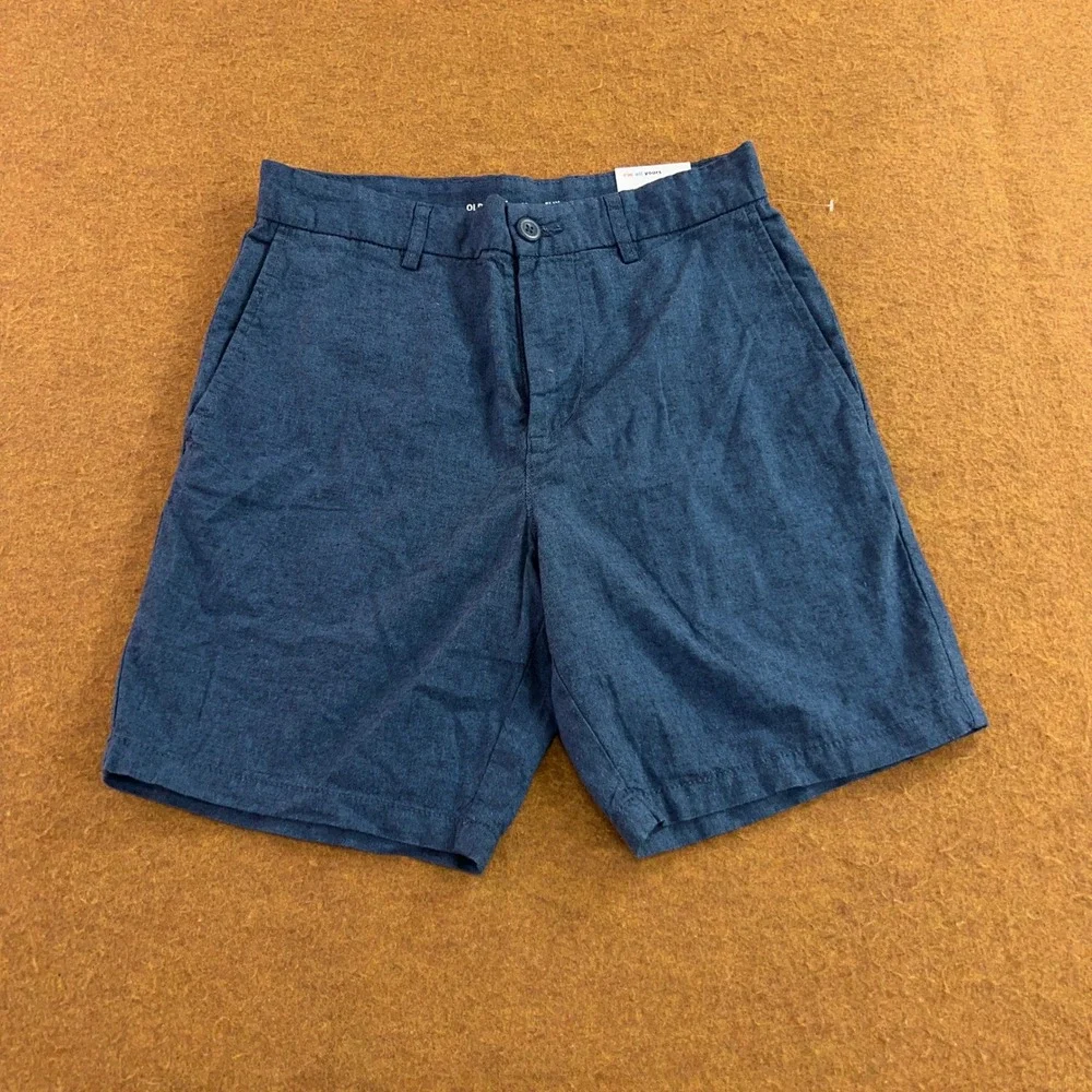 Old Navy Mens 29 Blue Slim Linen Blend 8